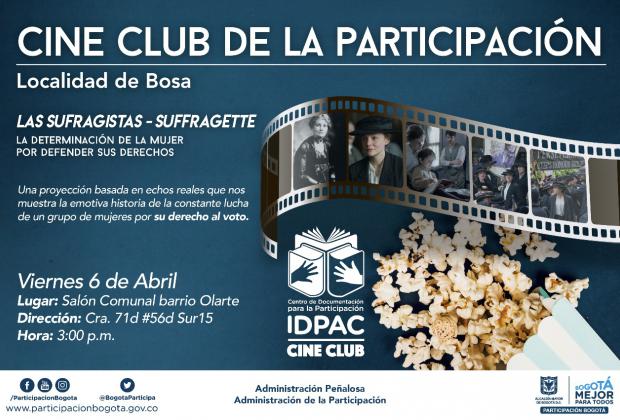 Cine Club de la Participación en Bosa ‘Las Sufragistas’ una película sobre la lucha por el voto femenino 