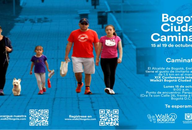 El 15 de octubre caminemos por Bogotá, en la inauguración de la Conferencia Internacional Walk21