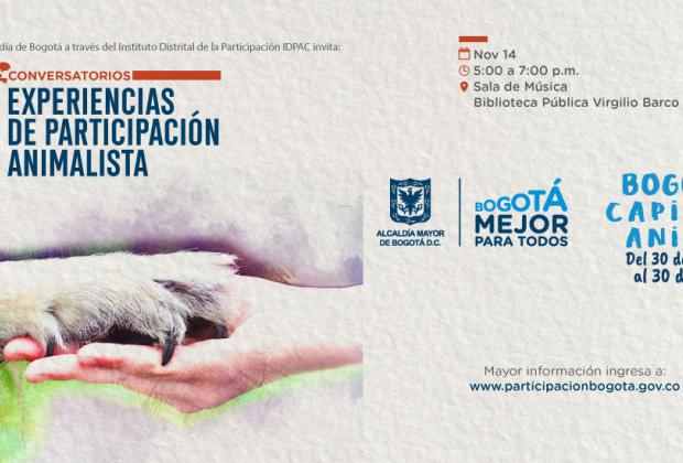 Un conversatorio para conocer experiencias de Participación Animalista