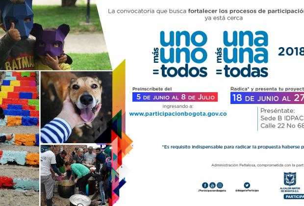 Convocatoria Uno Más Uno=Todos, Una Más Una=Todas Proyectos e Iniciativas de Carácter Social 2018